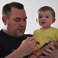 Playing some music with Daddy