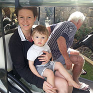 On Grandad's golf cart