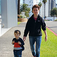 Walking to playgroup from our new home