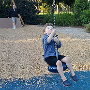 Testing out a flying fox