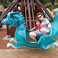 At Adventure World with his new school