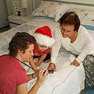 Looking at photos with Nanna