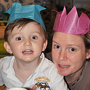 Christmas means with mandatory party hats