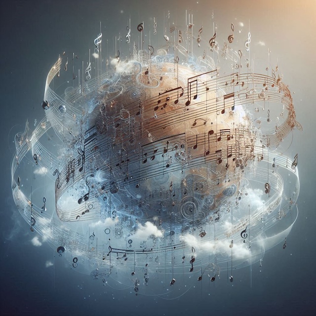 Floating musical notes